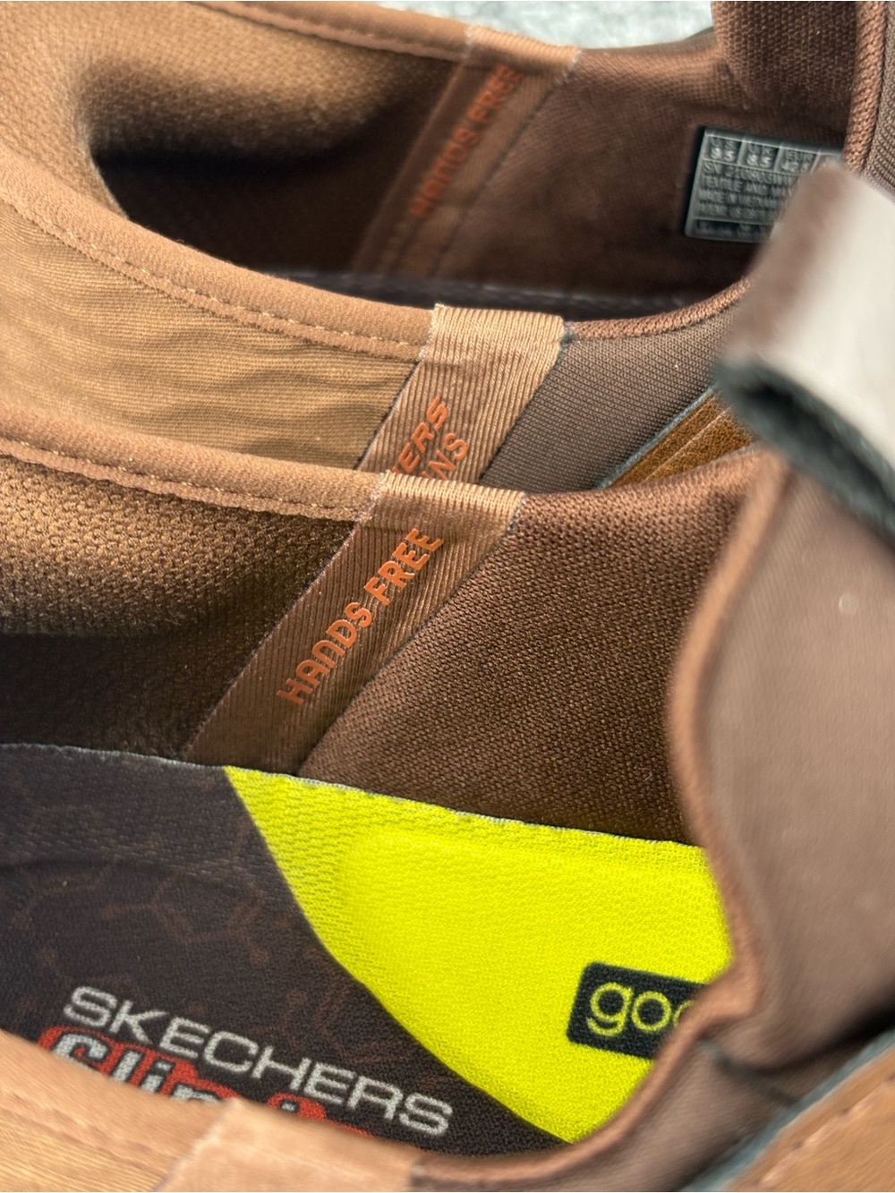 Brown Textile & Faux Leather SKECHERS GoGa Mat Garner Newick Slip In Hands Free - Picture 2 of 8